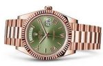 Copy Rolex 60th Anniversary DAY-DATE Olive Green Dial Rose Gold Replica Watch